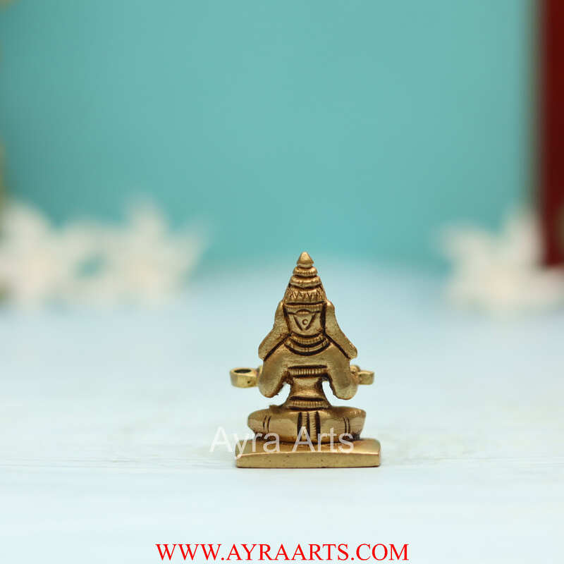 Brass Maa Annapurna/Annapoorna Devi Idol Goddess of Food  - 1.5 Inch Height