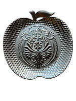 Silver plated plastic decorative plates with applefruit design(Pack of 5pcs)