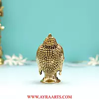 Antique Brass Buddha Head - 4.5 Inch Height