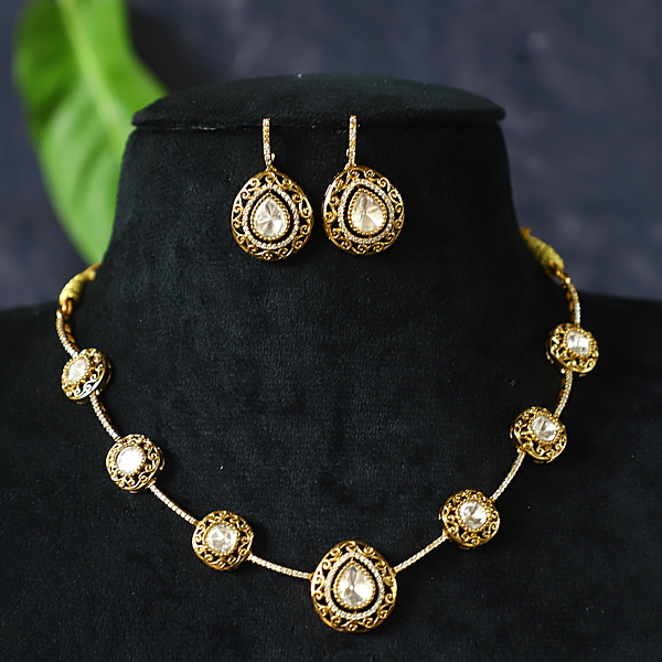 Antique Lakshmi Lotus Pendant Necklace