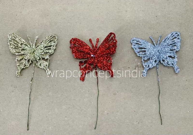 Glitter Butterfly - Gold/Silver/Red