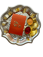 Silver plated plastic decorative plates with floral design(Pack of 5 pcs)