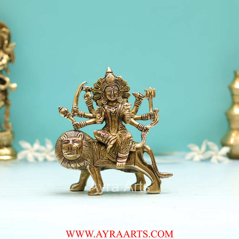 Shri Maa Durga Idol in Brass - 6 Inch Height