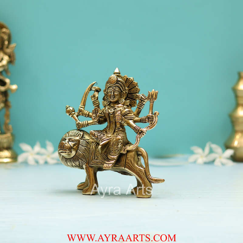 Shri Maa Durga Idol in Brass - 6 Inch Height