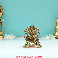 Goddess Durga idol in Brass - 4.2 Inch Height