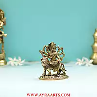 Goddess Durga idol in Brass - 4.2 Inch Height