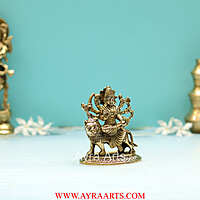 Goddess Durga idol in Brass - 4.2 Inch Height