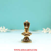 Pure Brass Shiva Lingam for Home Puja Siva Linga For Pooja Decorative Showpiece - 3.5 Inch Heigth