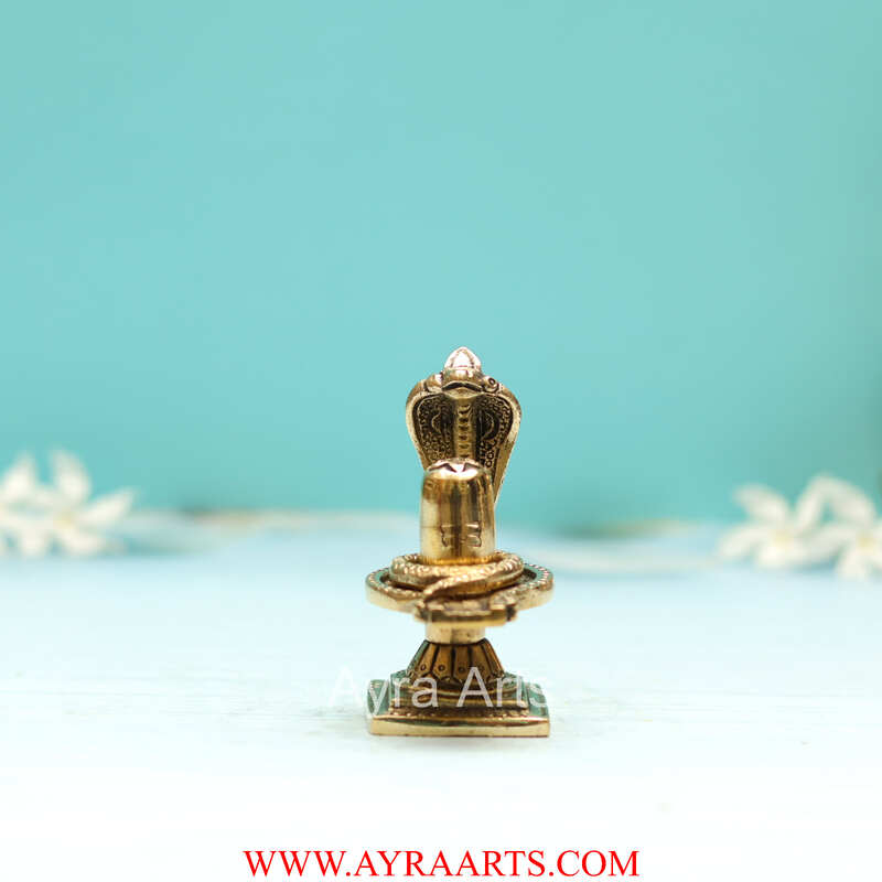 Pure Brass Shiva Lingam for Home Puja Siva Linga For Pooja Decorative Showpiece - 3.5 Inch Heigth