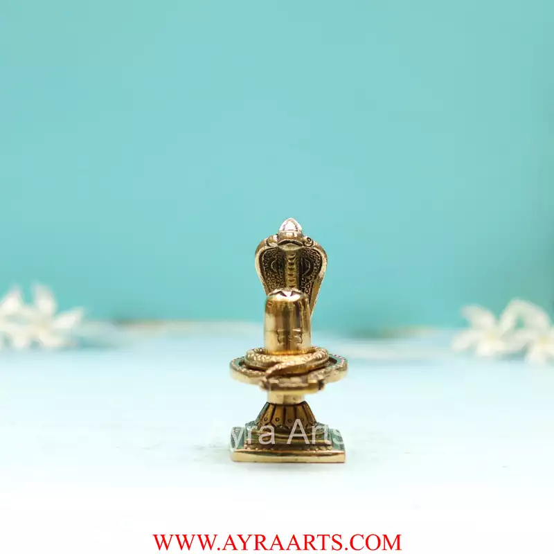 Pure Brass Shiva Lingam for Home Puja Siva Linga For Pooja Decorative Showpiece - 3.5 Inch Heigth
