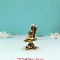 Pure Brass Shiva Lingam for Home Puja Siva Linga For Pooja Decorative Showpiece - 3.5 Inch Heigth