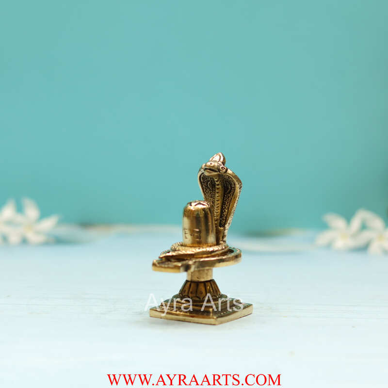 Pure Brass Shiva Lingam for Home Puja Siva Linga For Pooja Decorative Showpiece - 3.5 Inch Heigth