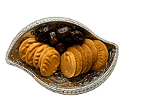 Silver plated plastic decorative plates small with mango design(Pack of 8pcs)