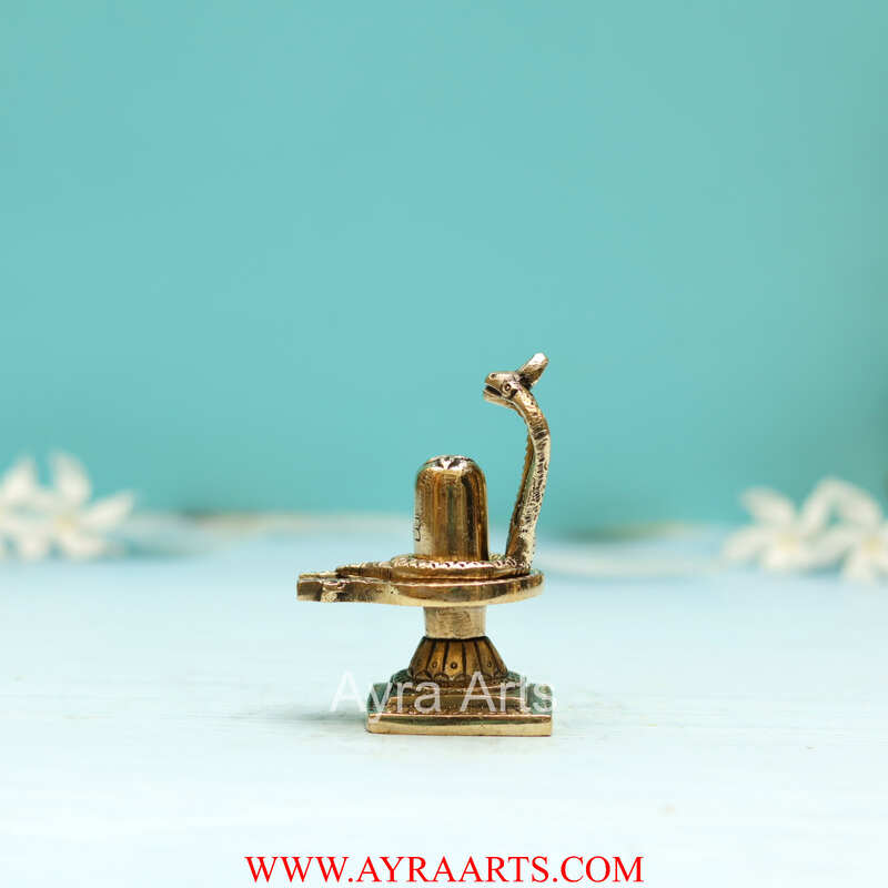 Pure Brass Shiva Lingam for Home Puja Siva Linga For Pooja Decorative Showpiece - 3.5 Inch Heigth