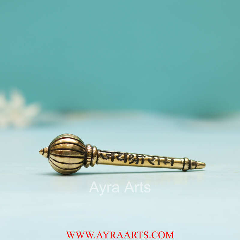 Jai Shri Ram Brass Hanuman Ghadha - 3.8 Inch Length