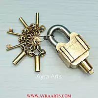 Brass 3 Keys Door Lock - 5 inch Height