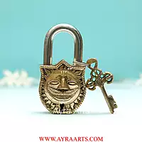 Brass Sun Surya Door Lock - 4.5 inch Height