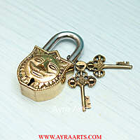 Brass Sun Surya Door Lock - 4.5 inch Height