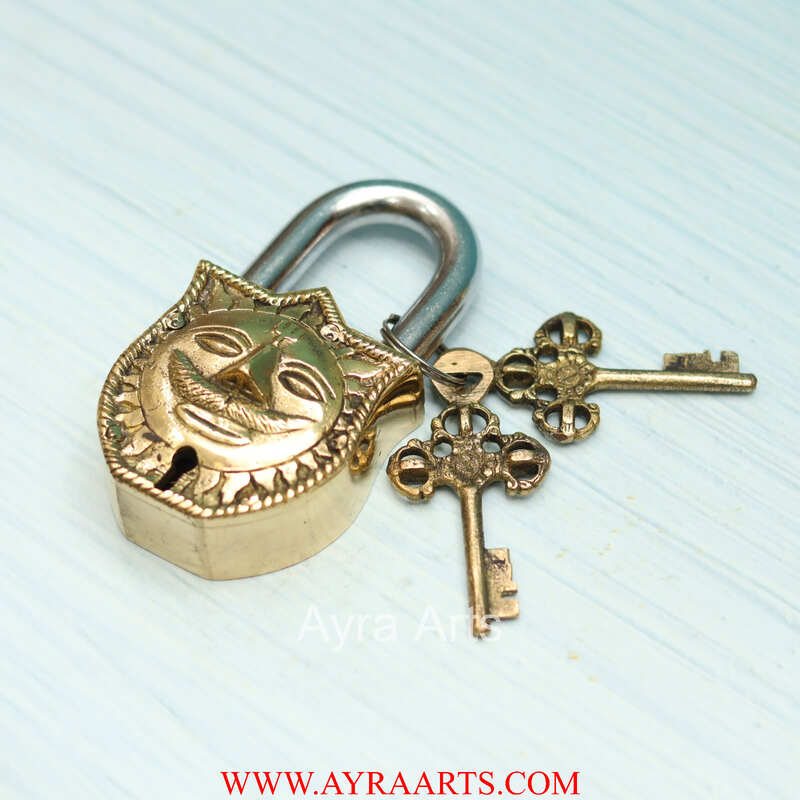 Brass Sun Surya Door Lock - 4.5 inch Height