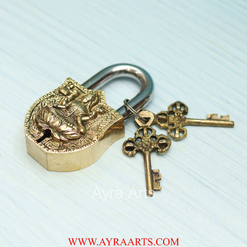 Brass Lakshmi Door Lock - 4.5 inch Height