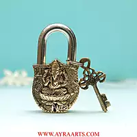 Brass Ganesha Door Lock - 4.5 inch Height