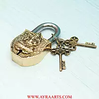 Brass Ganesha Door Lock - 4.5 inch Height