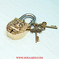 Brass Ganesha Door Lock - 4.5 inch Height
