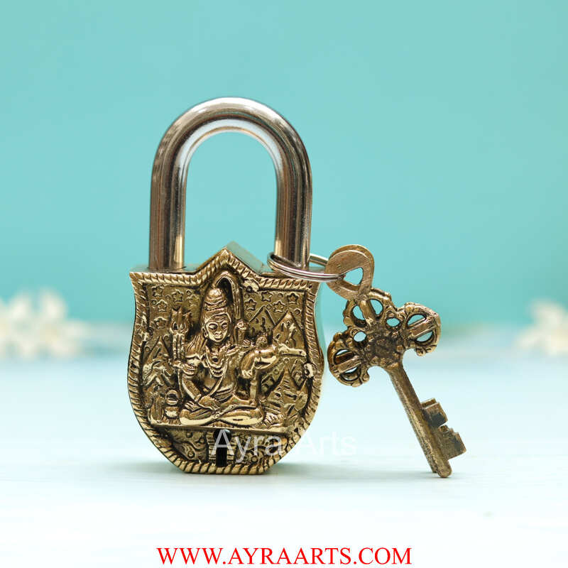 Brass Shiva Door Lock - 4.5 inch Height