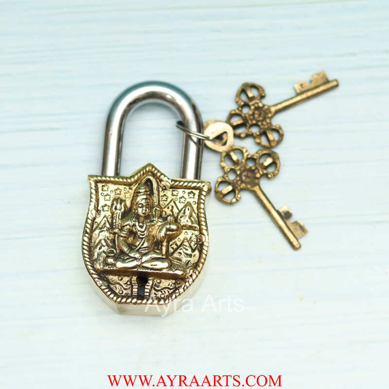Brass Shiva Door Lock - 4.5 inch Height