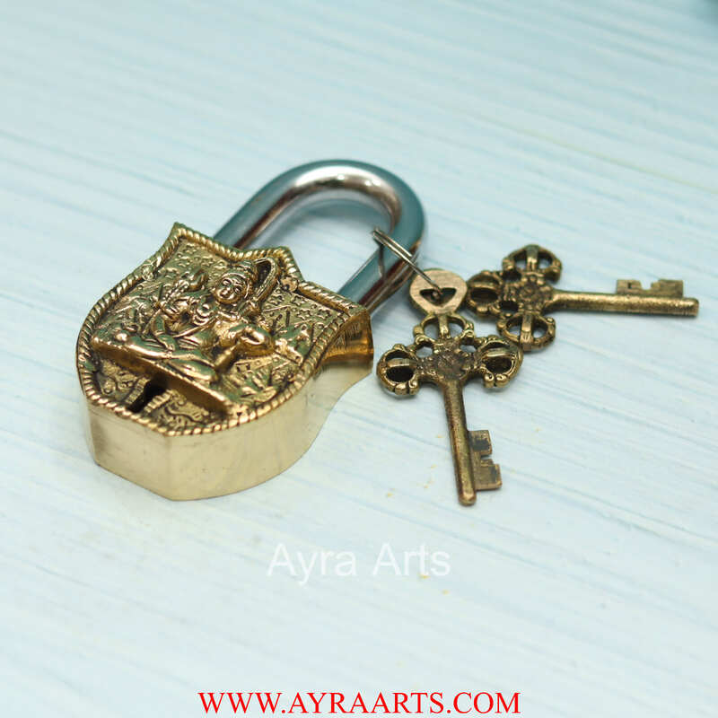 Brass Shiva Door Lock - 4.5 inch Height
