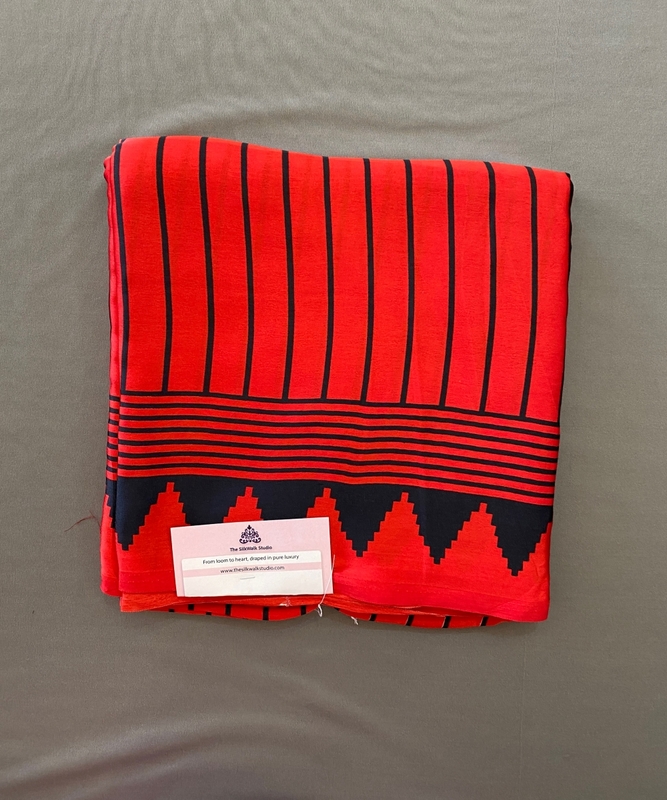 Aparna - Modal Silk Saree in Ajrakh Blouse SWS212