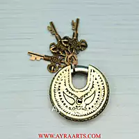Brass Lakshmi Ganesh Door Lock - 3 inch Height