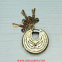 Brass Lakshmi Ganesh Door Lock - 3 inch Height
