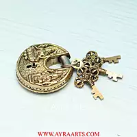 Brass Lakshmi Ganesh Door Lock - 3 inch Height