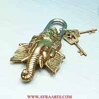 Brass Ganesha Lock - 8 inch Height