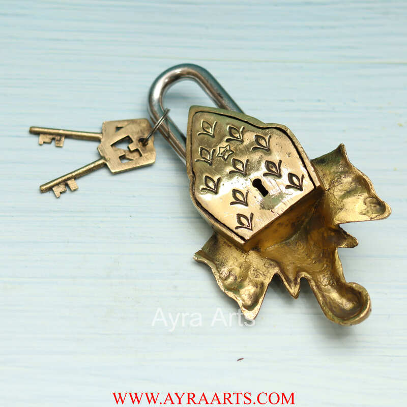 Brass Ganesha Lock - 8 inch Height