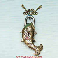 Brass Fish Design Lock - 7 inch Height