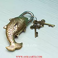 Brass Fish Design Lock - 7 inch Height