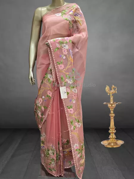 Zarah - Tissue Georgette Saree in Thread Work  SWS198