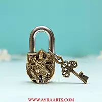 Brass Saraswathi Mata Door Lock - 3.5 inch Height