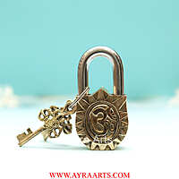 Brass Saraswathi Mata Door Lock - 3.5 inch Height