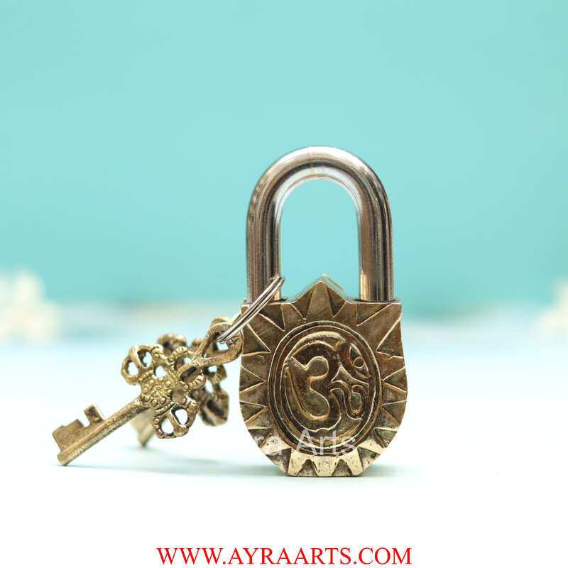 Brass Saraswathi Mata Door Lock - 3.5 inch Height