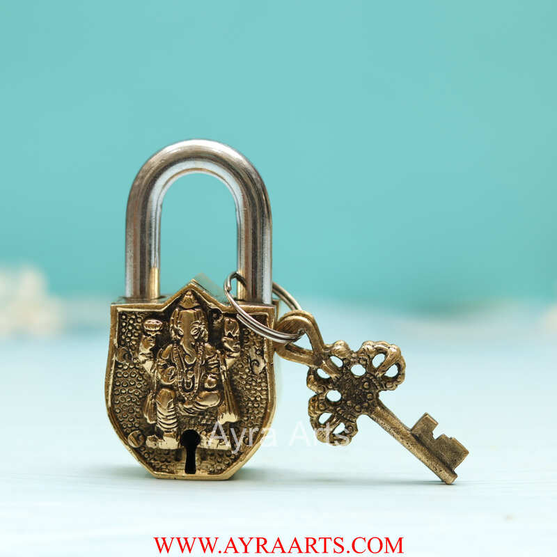 Brass Ganesh Door Lock - 3.5 inch Height