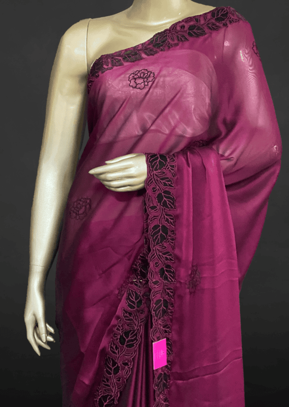 Rachel - The Georgette Silk Saree in Applique Work