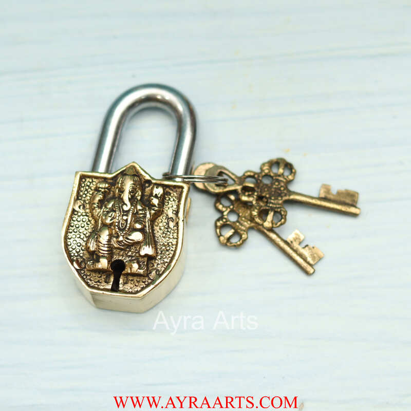 Brass Ganesh Door Lock - 3.5 inch Height