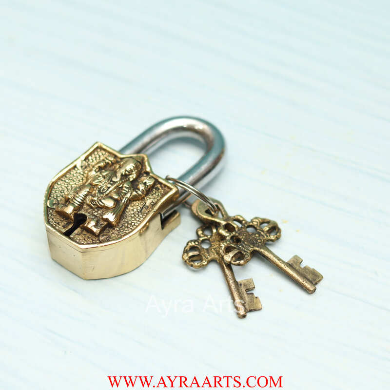 Brass Ganesh Door Lock - 3.5 inch Height