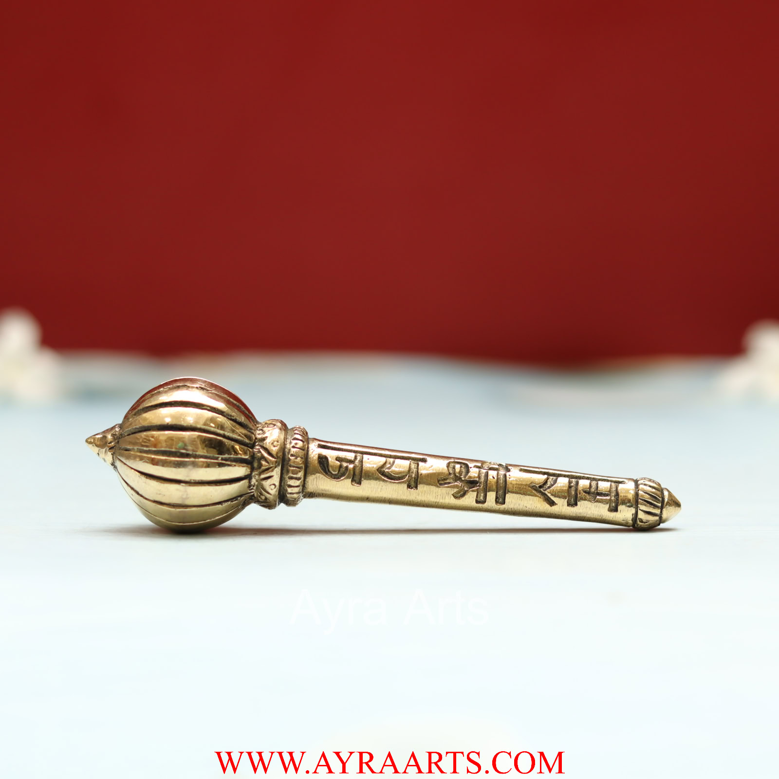 Jai Shri Ram Brass Hanuman Ghadha - 4.8 Inch Length