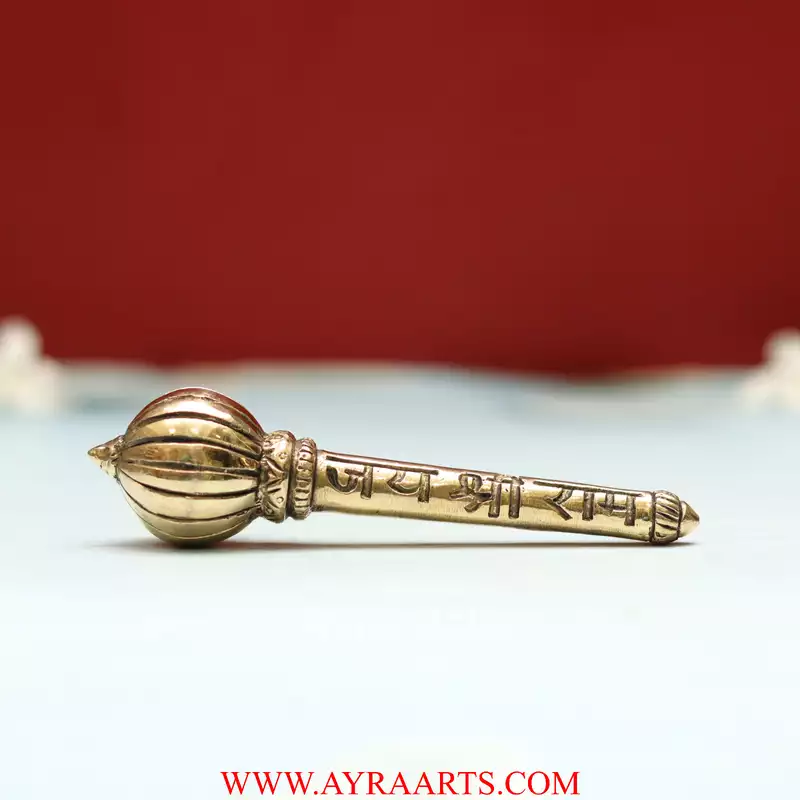 Jai Shri Ram Brass Hanuman Ghadha - 4.8 Inch Length