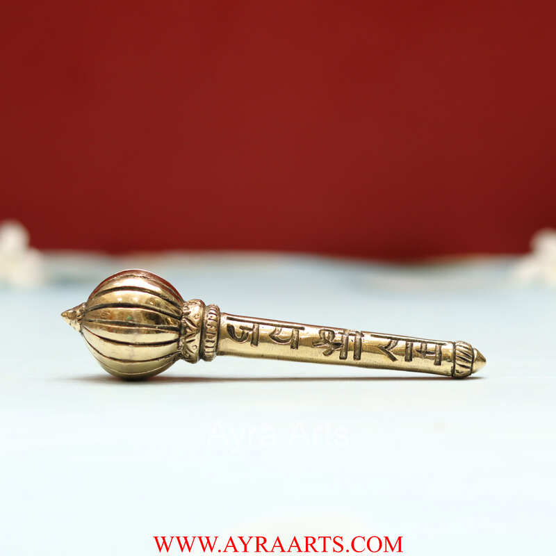 Jai Shri Ram Brass Hanuman Ghadha - 4.8 Inch Length