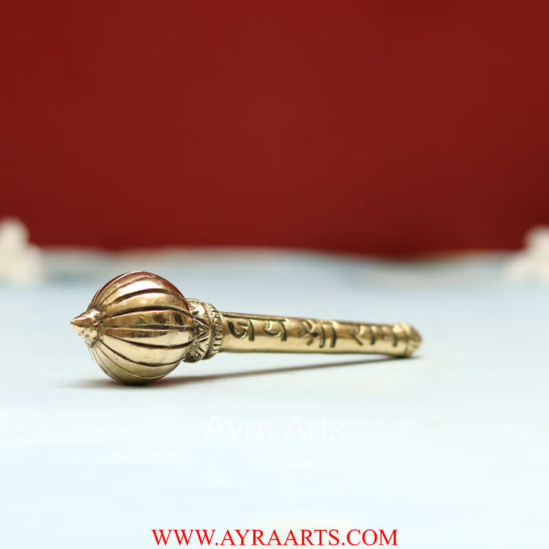 Jai Shri Ram Brass Hanuman Ghadha - 4.8 Inch Length